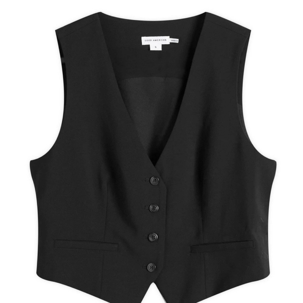 Good American Suiting Black Button Vest